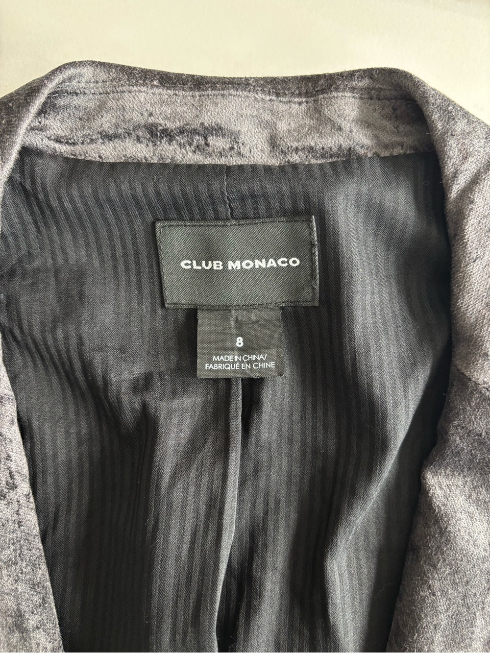 Club Monaco Gray Velvet-Look Blazer gray sz US 8 - Picture 6 of 13